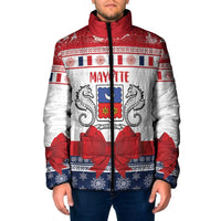 Personalized Mayotte Christmas Padded Jacket Joyeux Noel - Wonder Print Shop