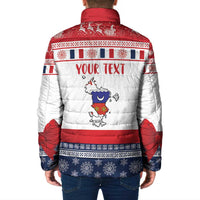 Personalized Mayotte Christmas Padded Jacket Joyeux Noel - Wonder Print Shop
