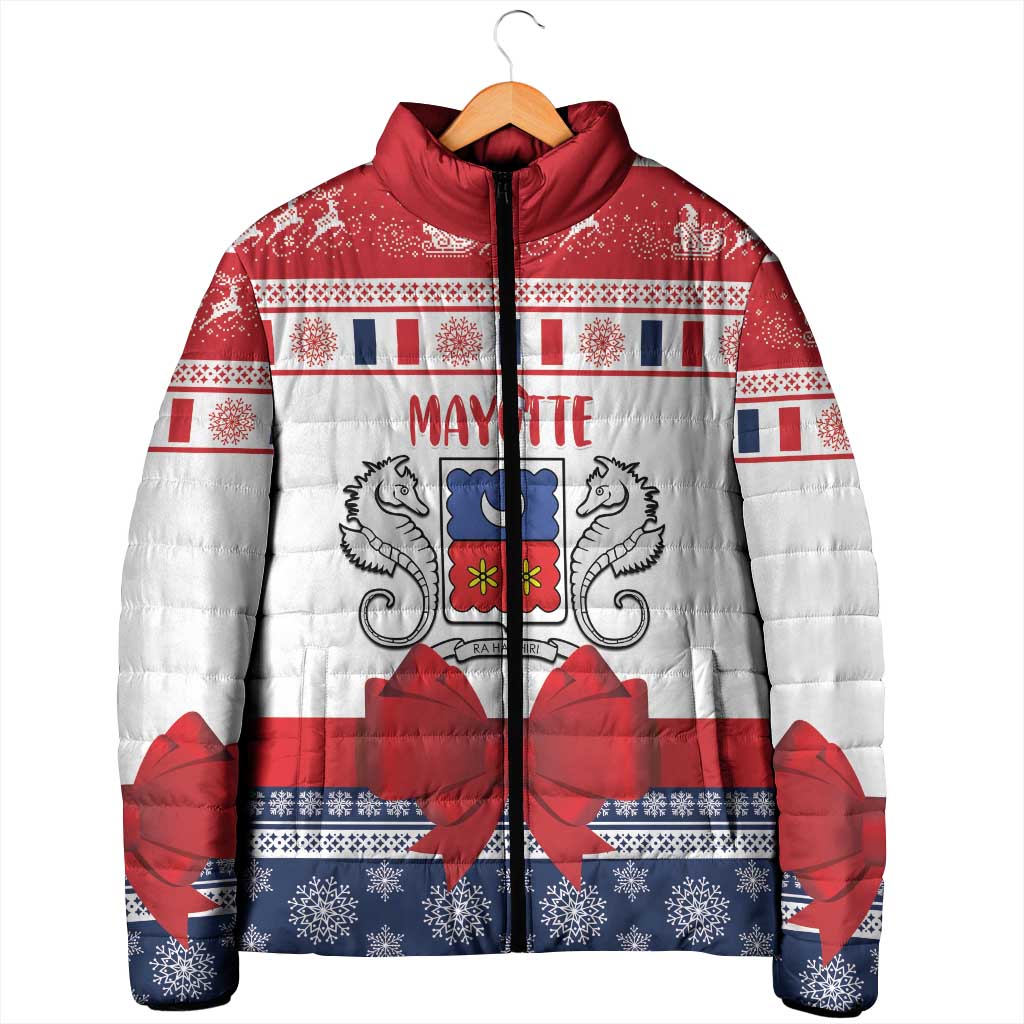 Personalized Mayotte Christmas Padded Jacket Joyeux Noel - Wonder Print Shop