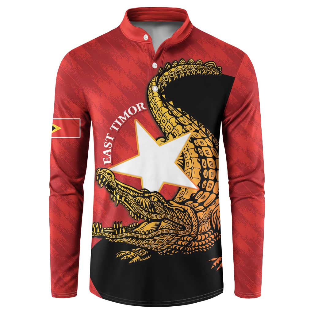 East Timor Independence Day Button Sweatshirt 49th Anniversary - Crocodile Curve Style - Wonder Print Shop