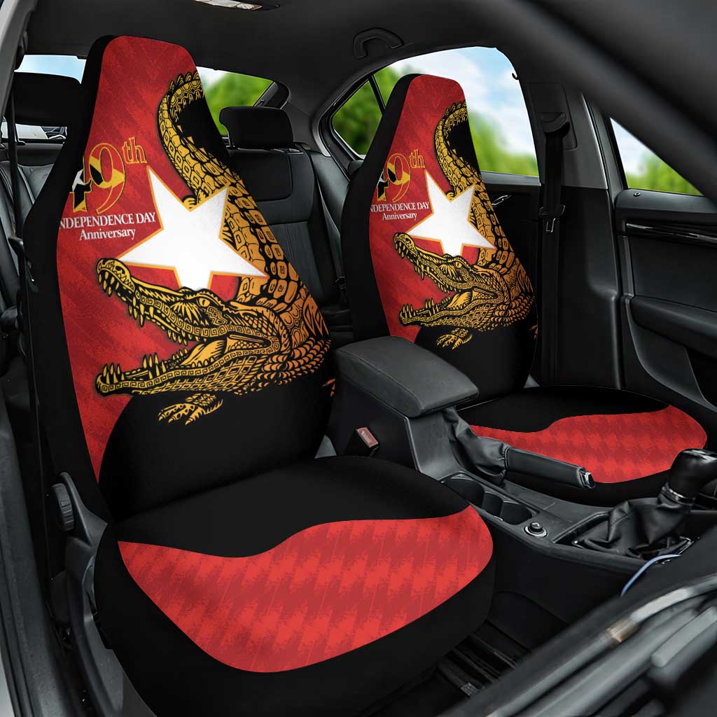 East Timor Independence Day Car Seat Cover 49th Anniversary - Crocodile Curve Style - Wonder Print Shop