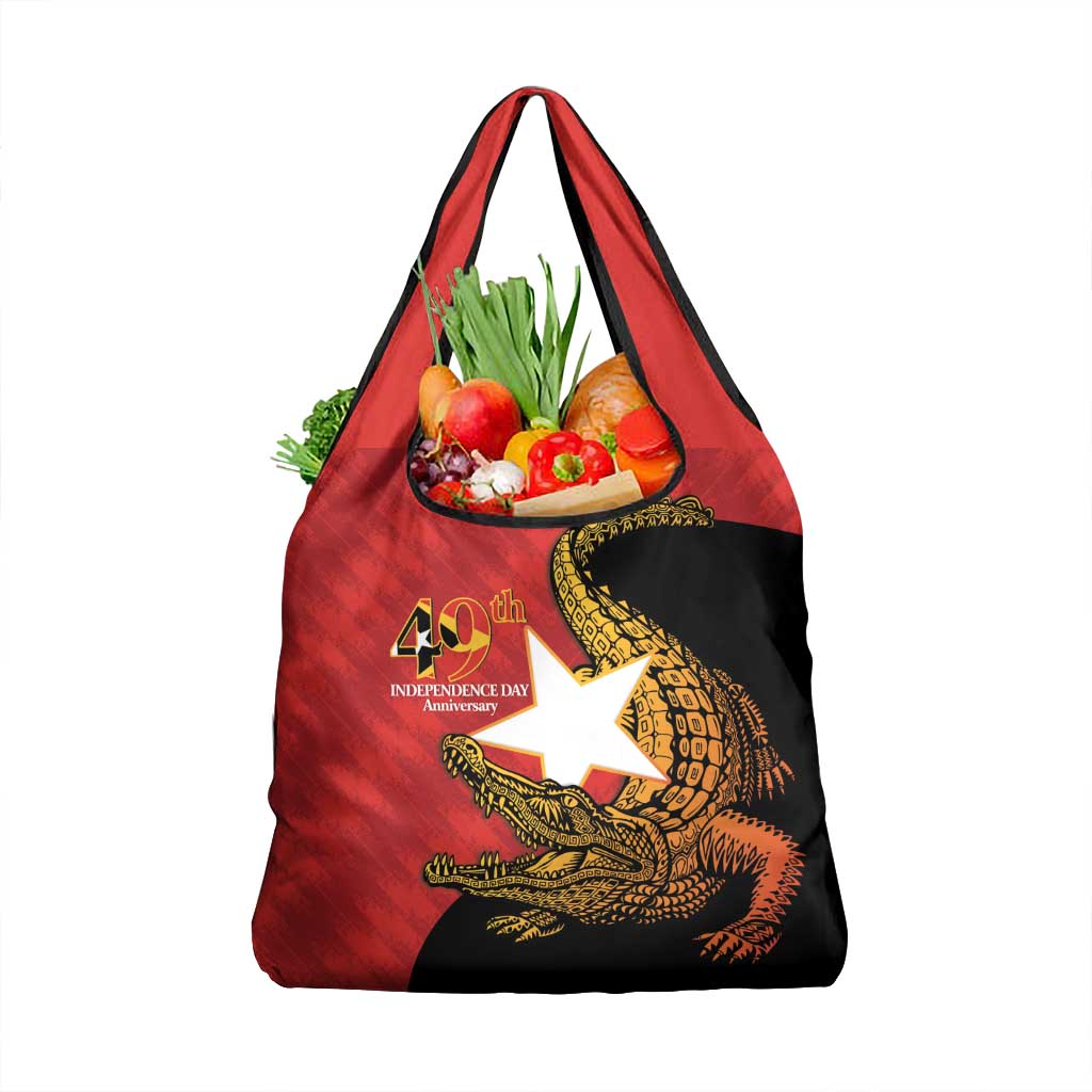 East Timor Independence Day Grocery Bag 49th Anniversary - Crocodile Curve Style