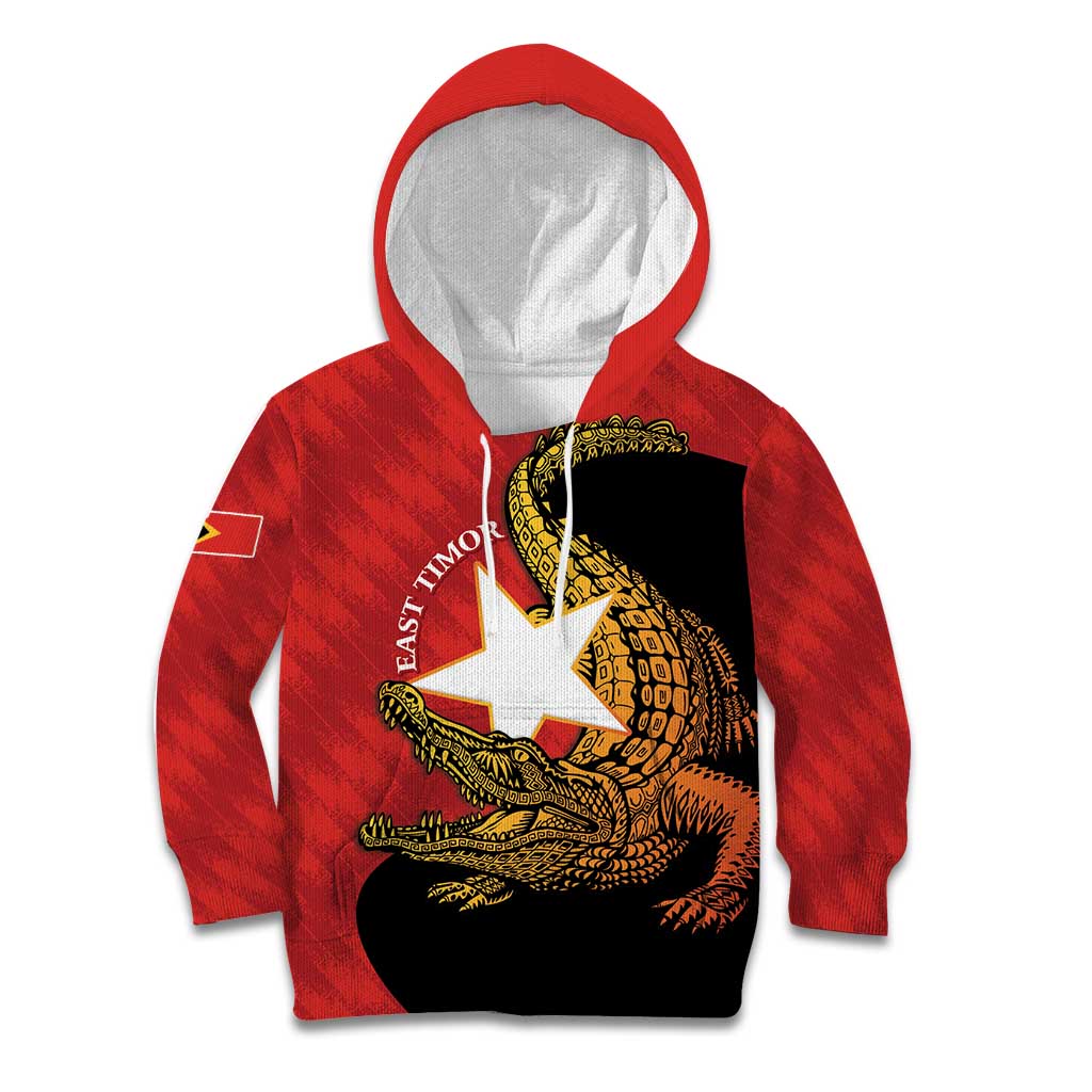 East Timor Independence Day Kid Hoodie 49th Anniversary - Crocodile Curve Style - Wonder Print Shop