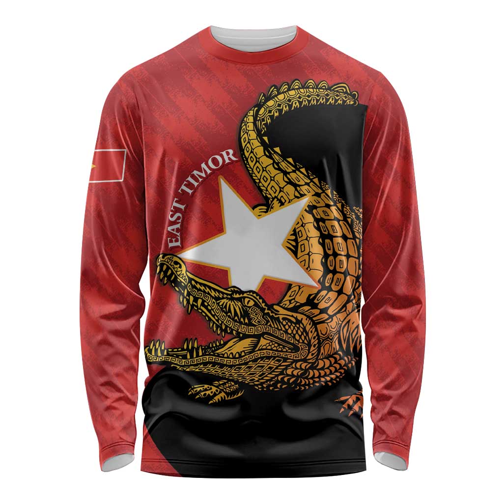 East Timor Independence Day Long Sleeve Shirt 49th Anniversary - Crocodile Curve Style - Wonder Print Shop