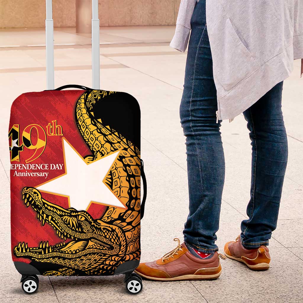 East Timor Independence Day Luggage Cover 49th Anniversary - Crocodile Curve Style - Wonder Print Shop