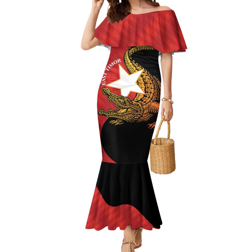 East Timor Independence Day Mermaid Dress 49th Anniversary - Crocodile Curve Style - Wonder Print Shop