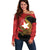 East Timor Independence Day Off Shoulder Sweater 49th Anniversary - Crocodile Curve Style - Wonder Print Shop