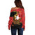 East Timor Independence Day Off Shoulder Sweater 49th Anniversary - Crocodile Curve Style - Wonder Print Shop