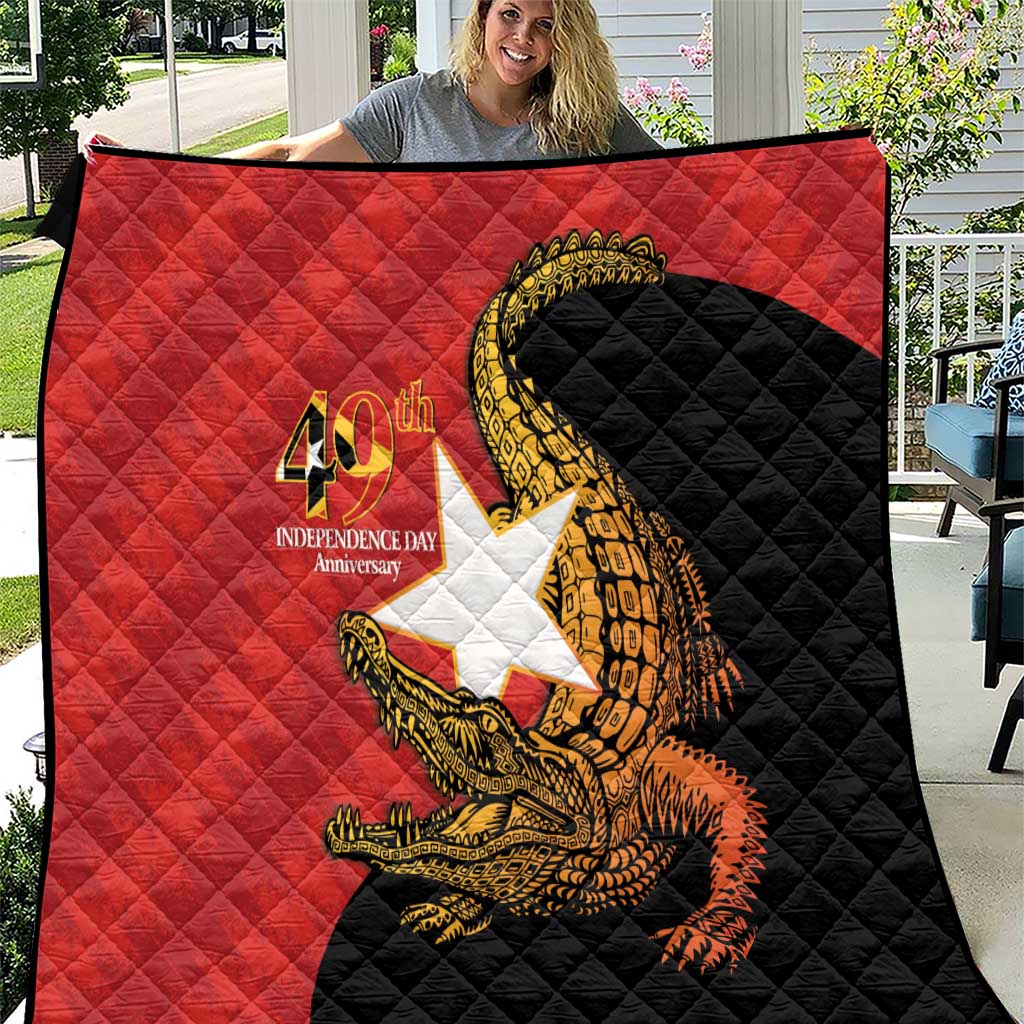 East Timor Independence Day Quilt 49th Anniversary - Crocodile Curve Style - Wonder Print Shop