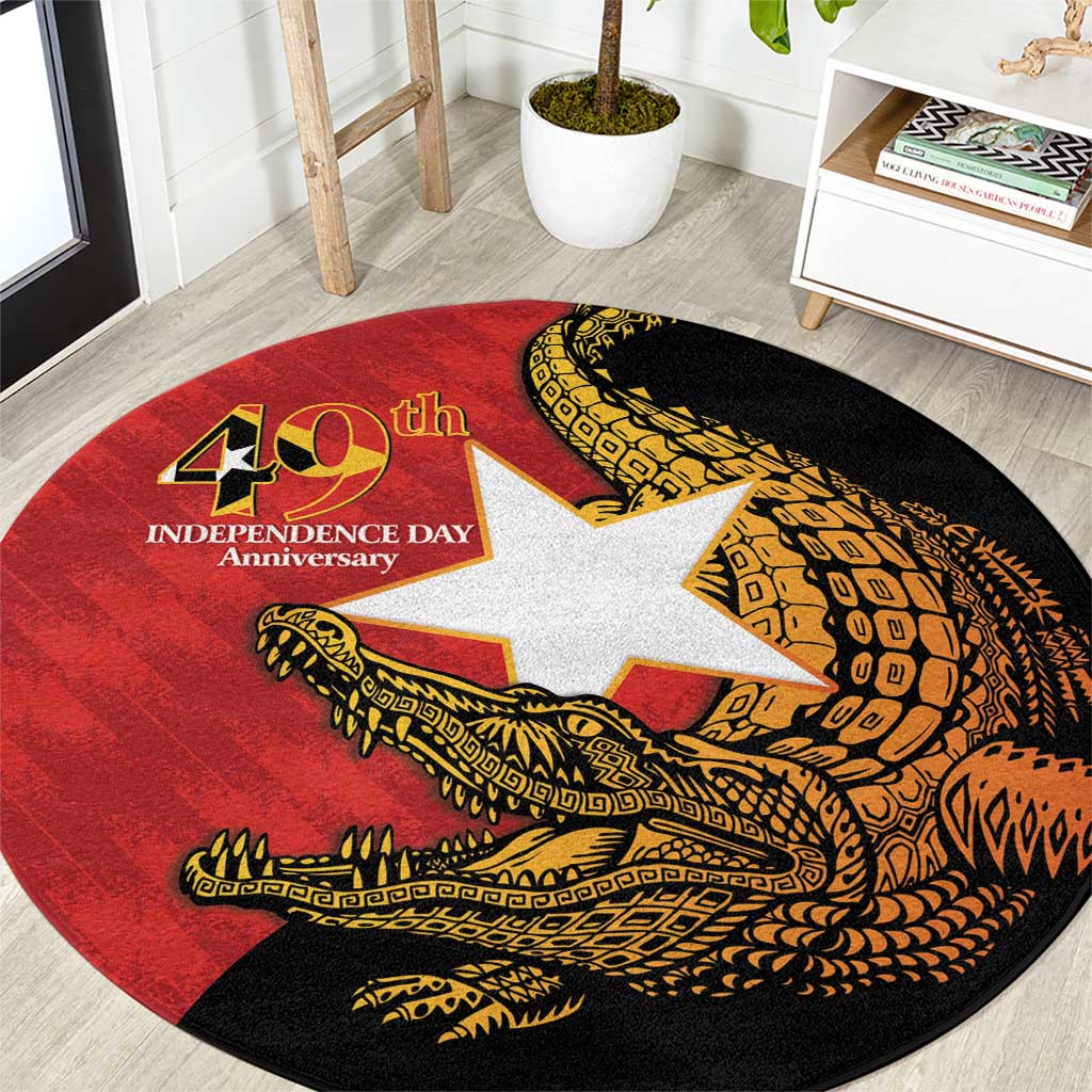 East Timor Independence Day Round Carpet 49th Anniversary - Crocodile Curve Style