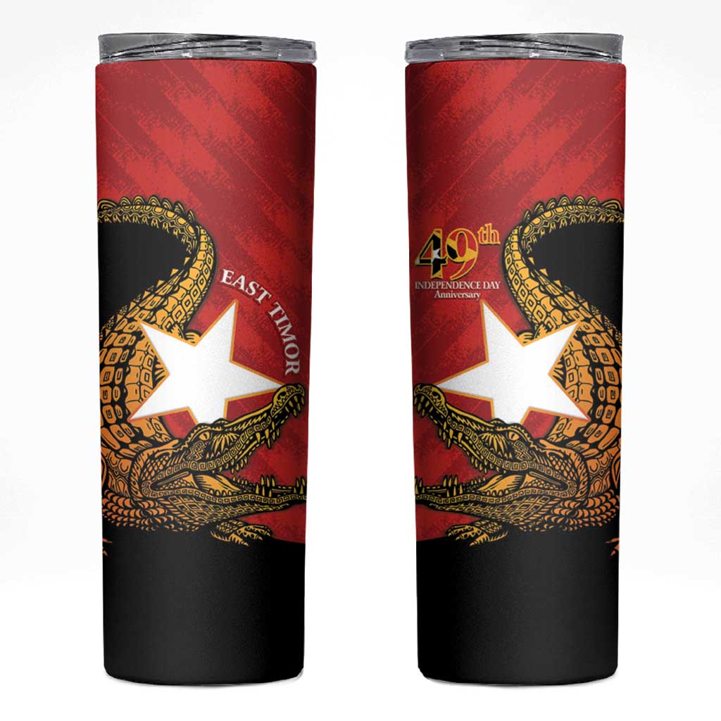 East Timor Independence Day Skinny Tumbler 49th Anniversary - Crocodile Curve Style - Wonder Print Shop