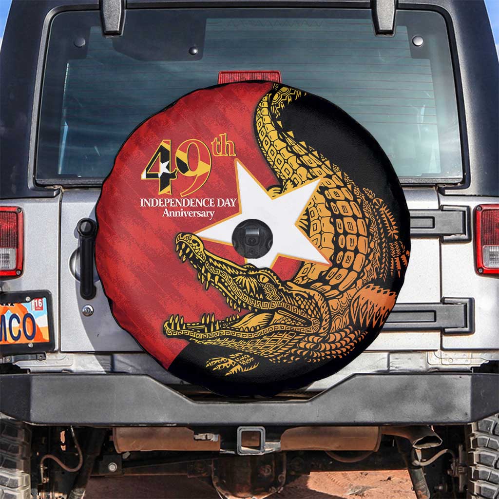 East Timor Independence Day Spare Tire Cover 49th Anniversary - Crocodile Curve Style - Wonder Print Shop