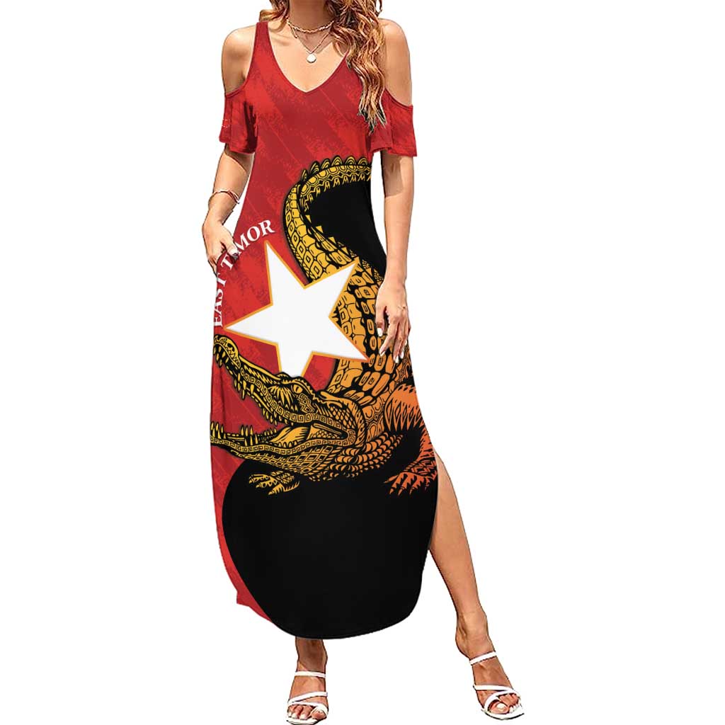 East Timor Independence Day Summer Maxi Dress 49th Anniversary - Crocodile Curve Style - Wonder Print Shop