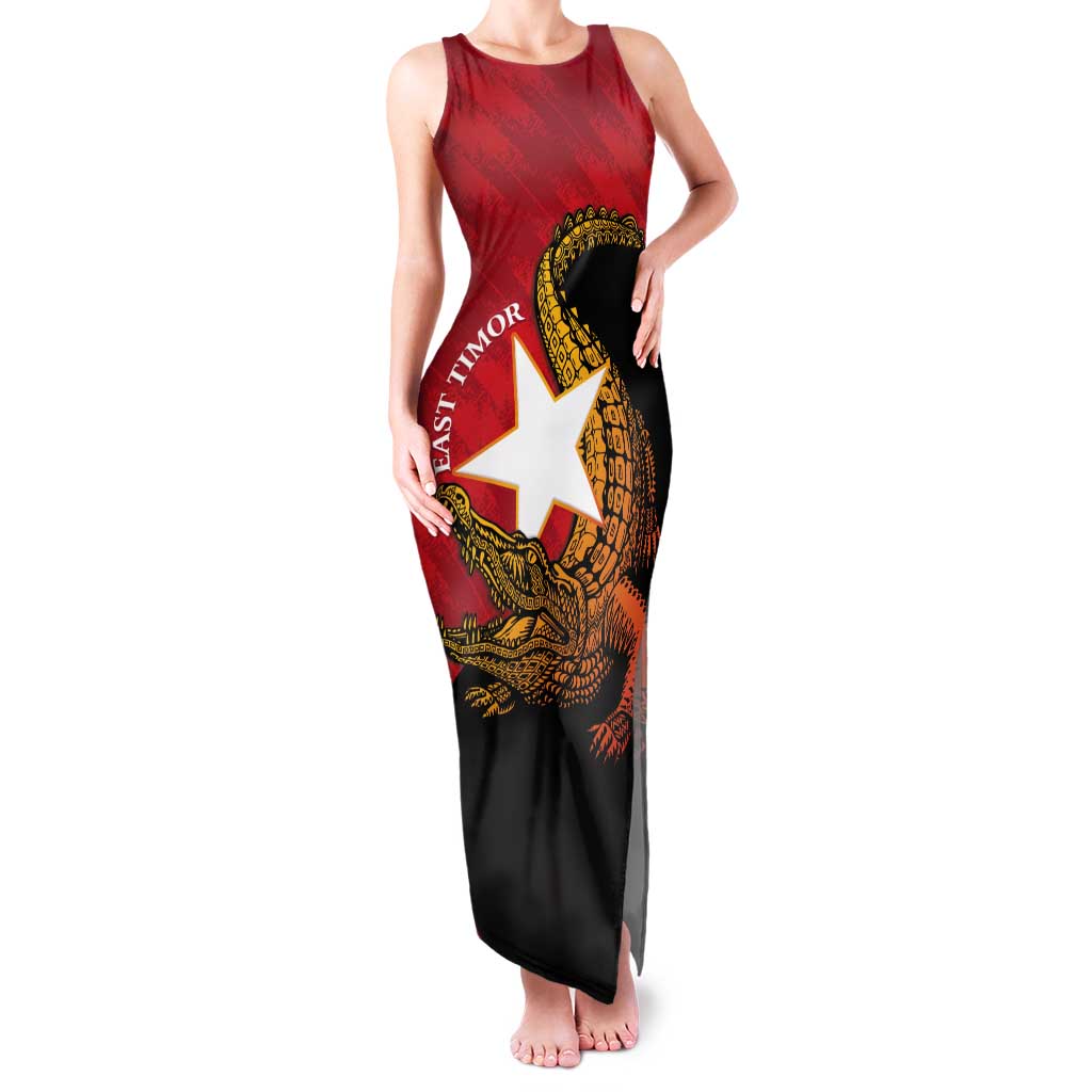 East Timor Independence Day Tank Maxi Dress 49th Anniversary - Crocodile Curve Style - Wonder Print Shop