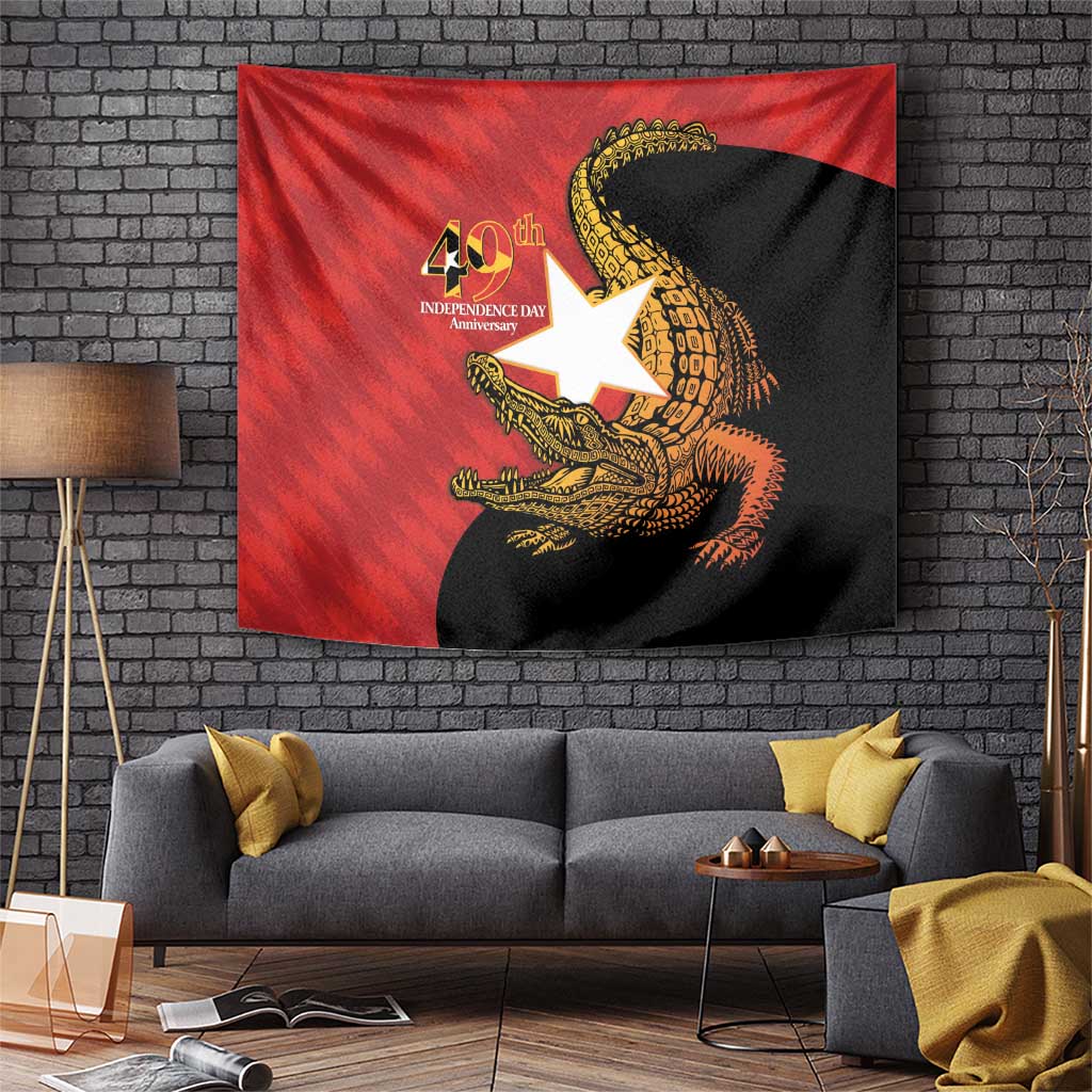 East Timor Independence Day Tapestry 49th Anniversary - Crocodile Curve Style