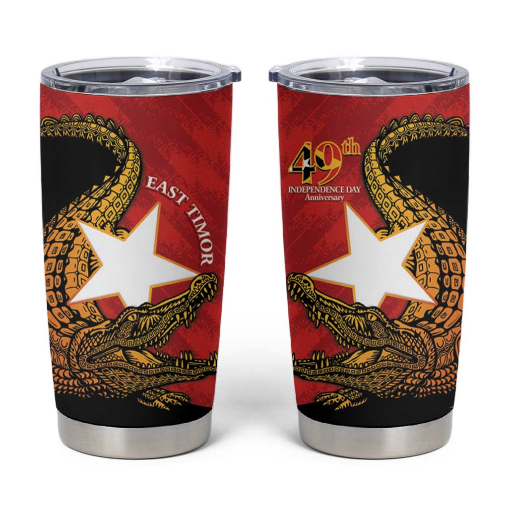 East Timor Independence Day Tumbler Cup 49th Anniversary - Crocodile Curve Style - Wonder Print Shop