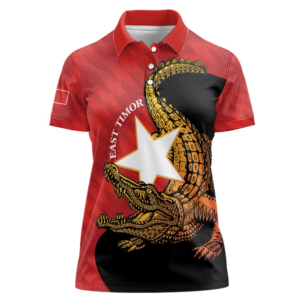 East Timor Independence Day Women Polo Shirt 49th Anniversary - Crocodile Curve Style - Wonder Print Shop