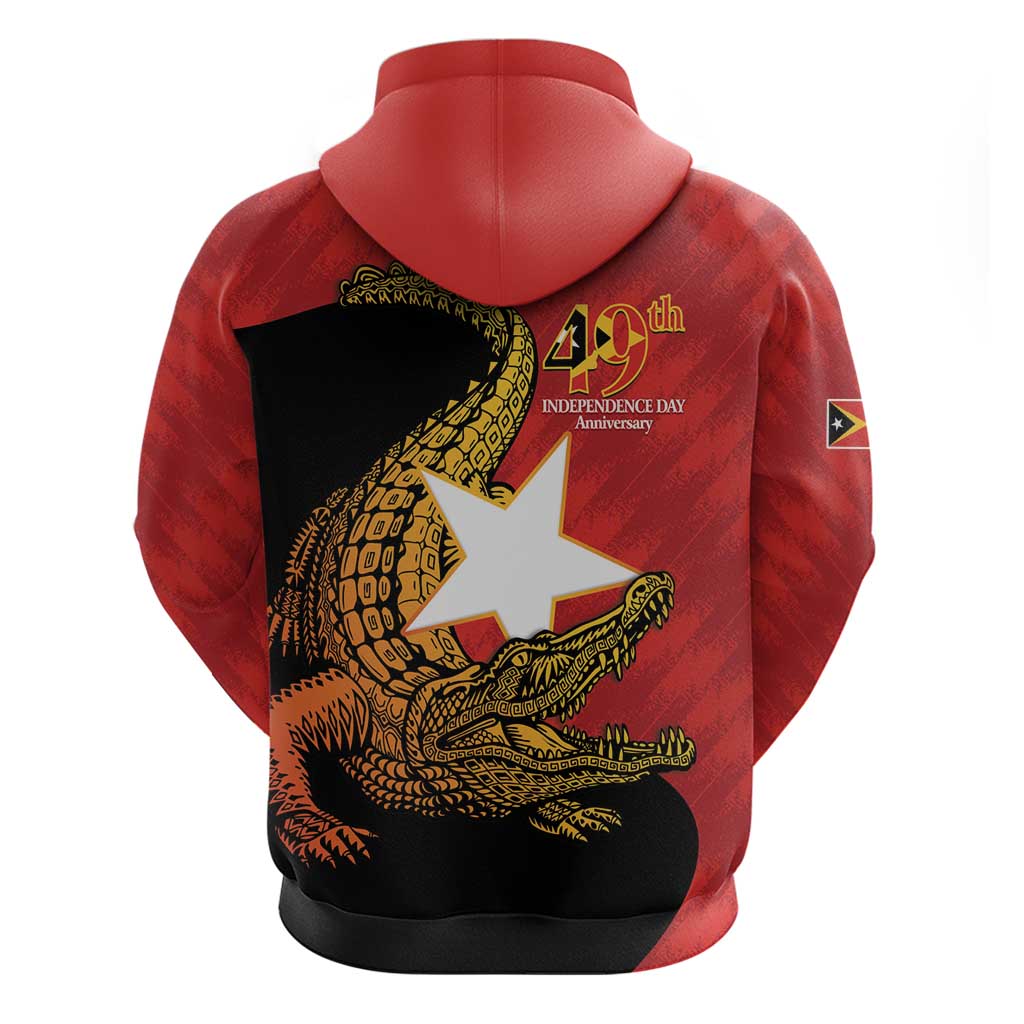 East Timor Independence Day Zip Hoodie 49th Anniversary - Crocodile Curve Style - Wonder Print Shop