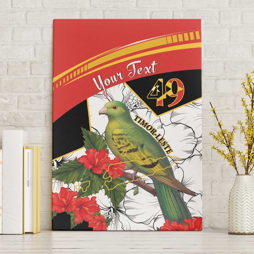 Personalised East Timor Independence Day Canvas Wall Art Timor Pigeon Mix Hibiscus Pattern - Wonder Print Shop