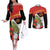 Personalised East Timor Independence Day Couples Matching Off The Shoulder Long Sleeve Dress and Long Sleeve Button Shirt Timor Pigeon Mix Hibiscus Pattern