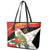 Personalised East Timor Independence Day Leather Tote Bag Timor Pigeon Mix Hibiscus Pattern - Wonder Print Shop