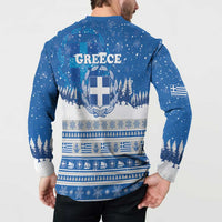 Greece Christmas Button Sweatshirt Saint Basil Kala Cristouyenna - Wonder Print Shop