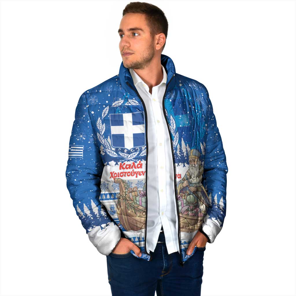 Greece Christmas Padded Jacket Saint Basil Kala Cristouyenna - Wonder Print Shop