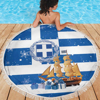 Greece Karavaki Christmas Beach Blanket Merry Chirstmas 2025 - Wonder Print Shop
