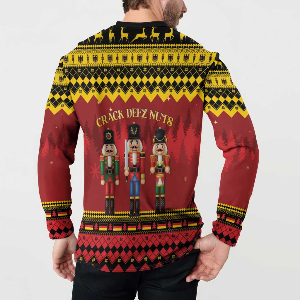 Germany Nussknacker Christmas Button Sweatshirt Crack Deez Nuts - Wonder Print Shop
