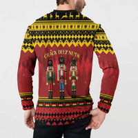 Germany Nussknacker Christmas Button Sweatshirt Crack Deez Nuts - Wonder Print Shop