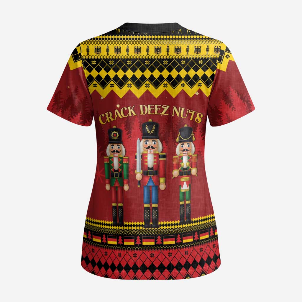 Germany Nussknacker Christmas Scrub Top Crack Deez Nuts - Wonder Print Shop