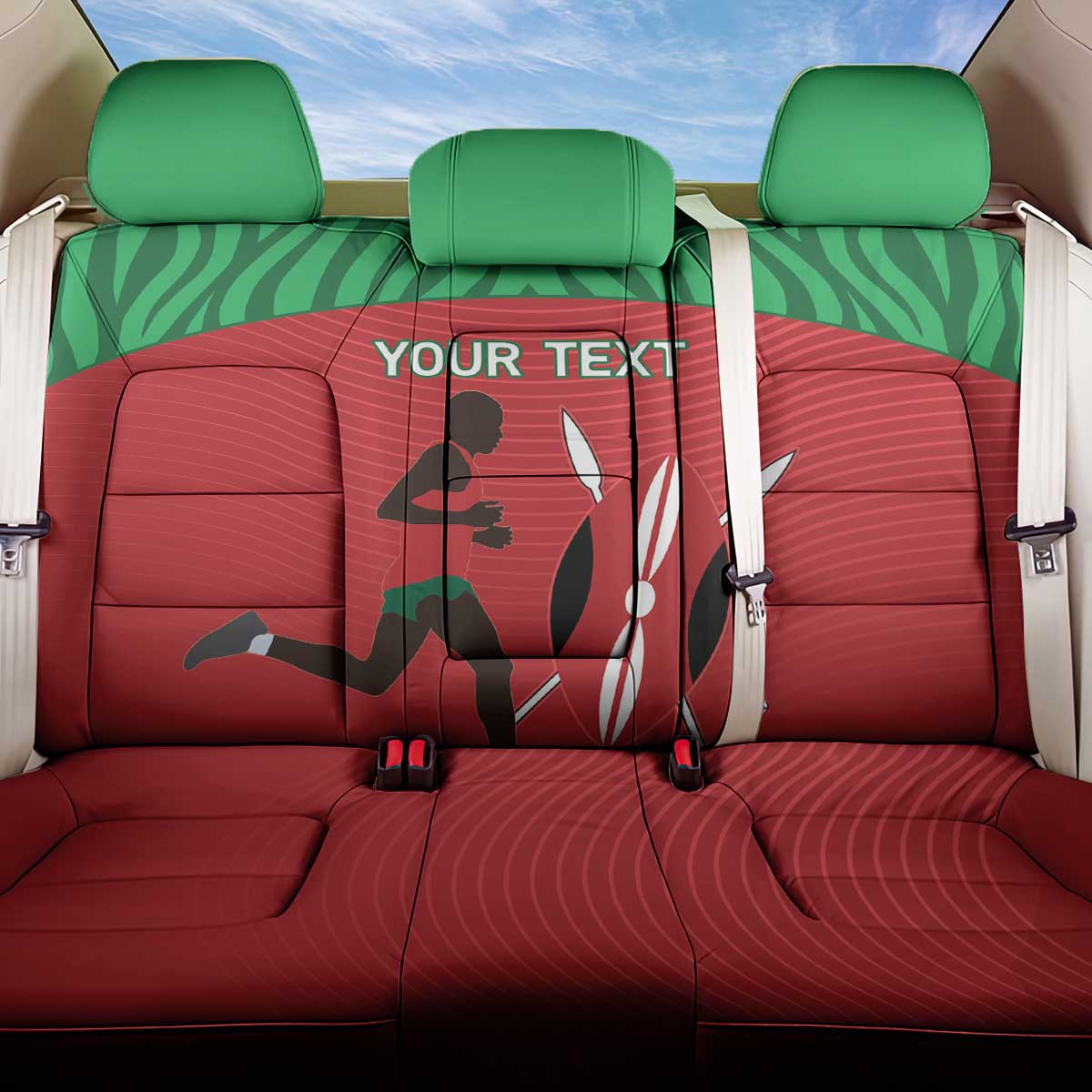 Custom Athletics Kenya Back Car Seat Cover Kenyan Runner - Wonder Print Shop