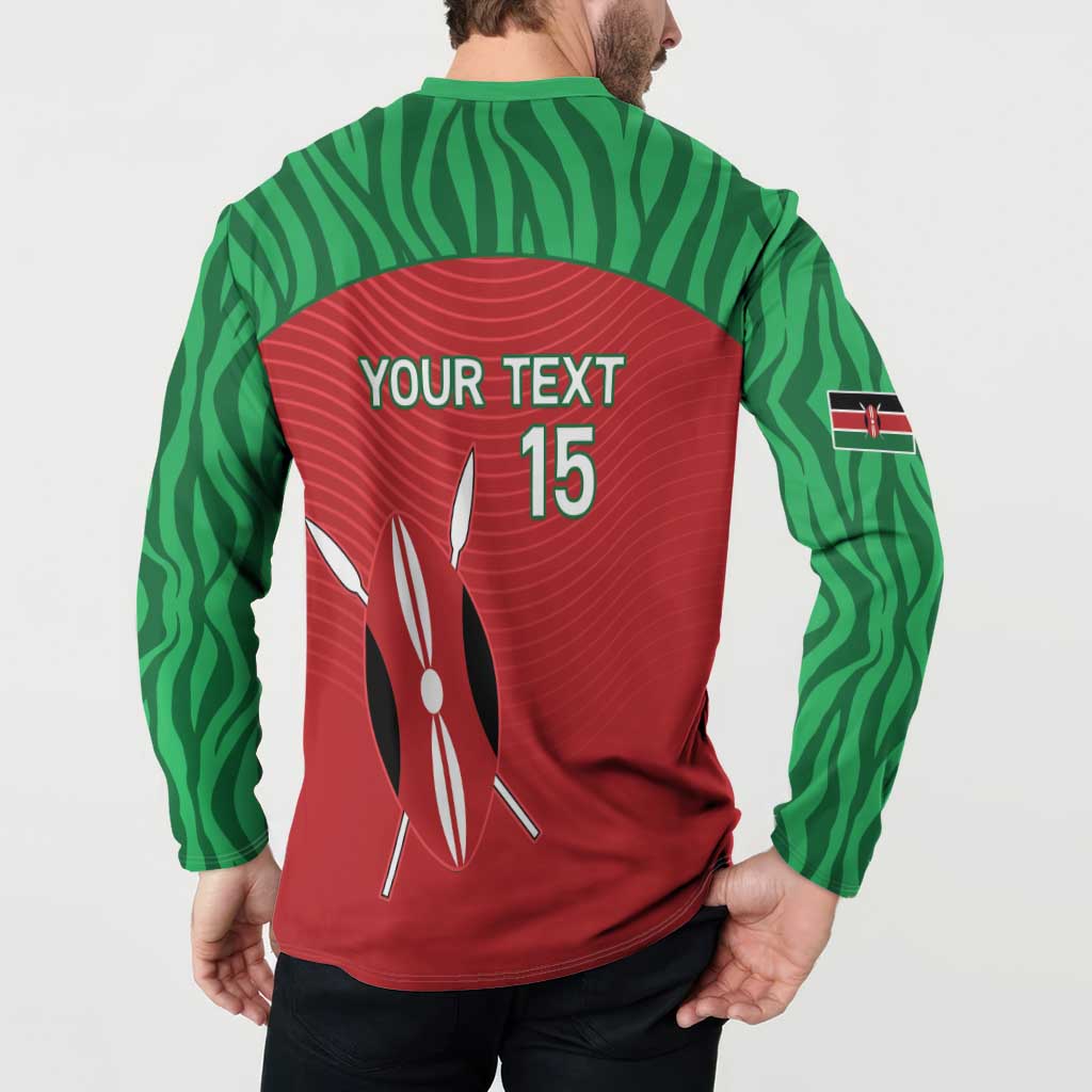Back view red and green sweatshirt with YOUR TEXT 15 and runner icons