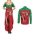 Custom Athletics Kenya Couples Matching Summer Maxi Dress and Long Sleeve Button Shirt Kenyan Runner - Wonder Print Shop