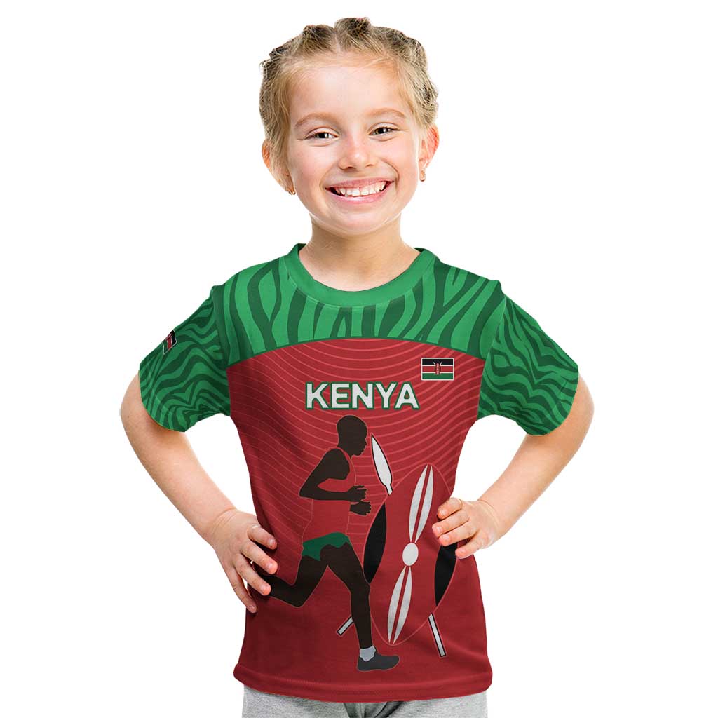 Custom Athletics Kenya Kid T Shirt Kenyan Runner - Wonder Print Shop