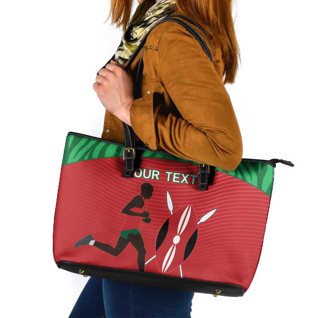 Custom Athletics Kenya Leather Tote Bag Kenyan Runner - Wonder Print Shop