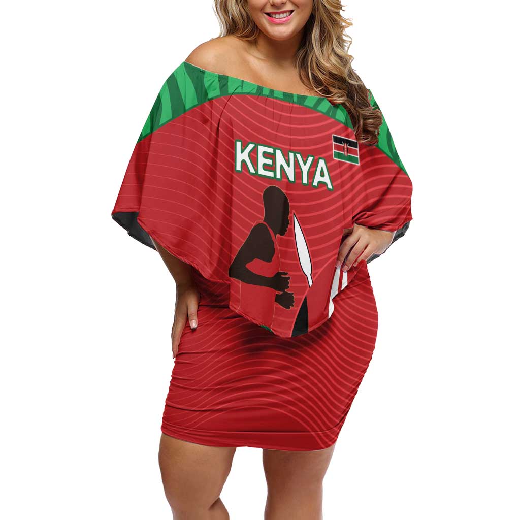 Custom Athletics Kenya Off Shoulder Short Dress Kenyan Runner - Wonder Print Shop