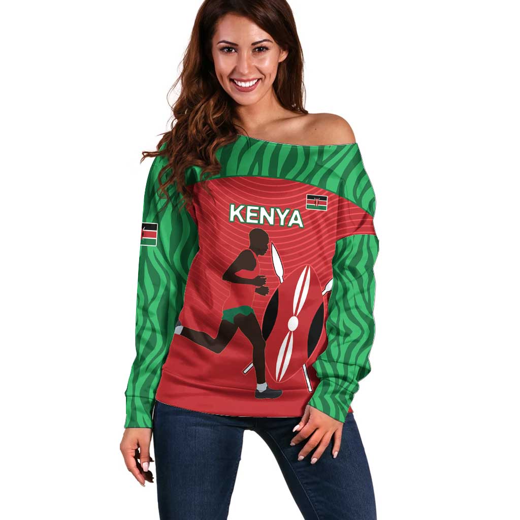 Custom Athletics Kenya Off Shoulder Sweater Kenyan Runner