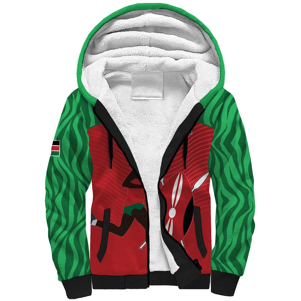 Custom Athletics Kenya Sherpa Hoodie Kenyan Runner - Wonder Print Shop