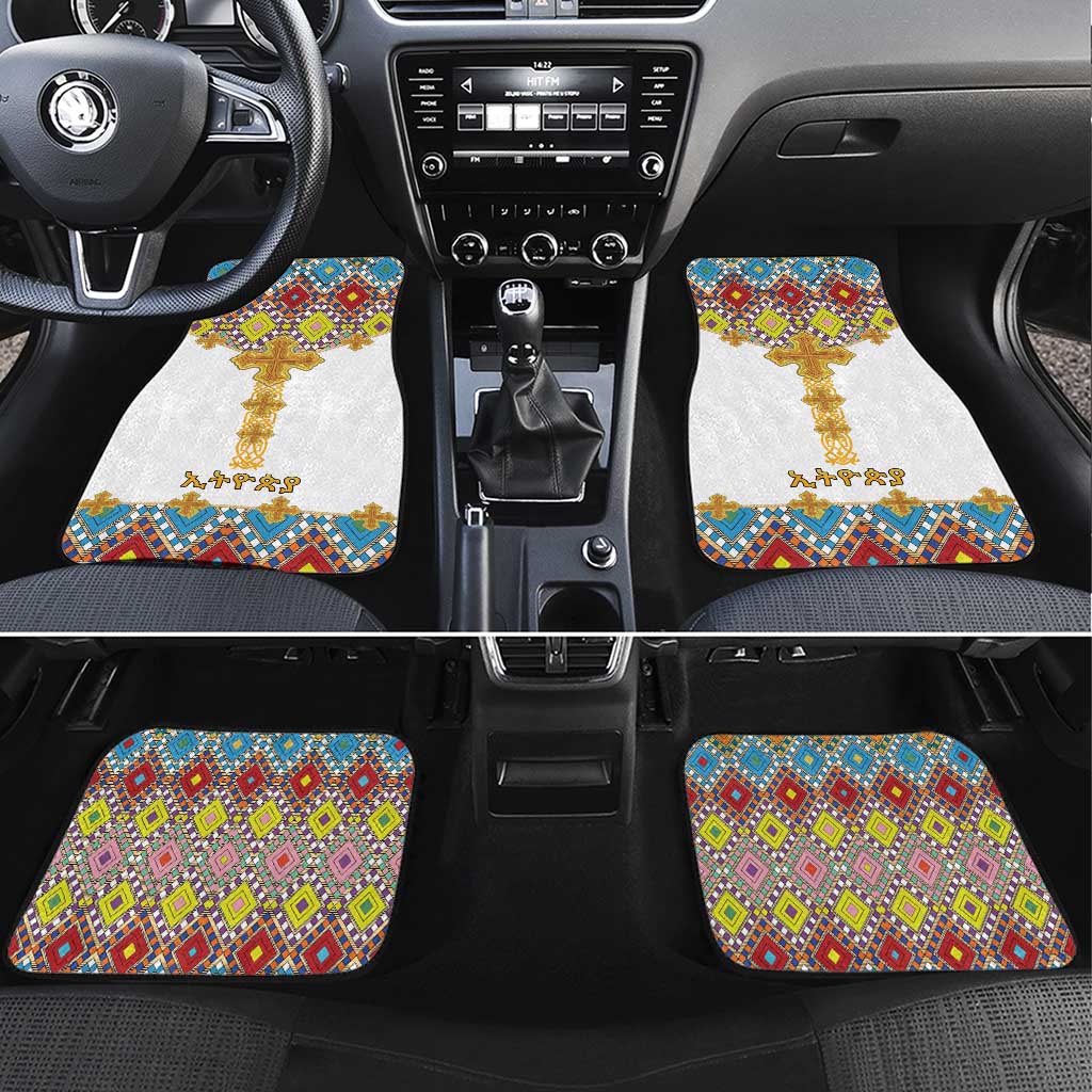 Ethiopian Epiphany Car Mats Cross Mix Tilet Pattern