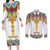 Ethiopian Epiphany Couples Matching Long Sleeve Bodycon Dress and Long Sleeve Button Shirt Cross Mix Tilet Pattern - Wonder Print Shop