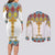 Ethiopian Epiphany Couples Matching Long Sleeve Bodycon Dress and Long Sleeve Button Shirt Cross Mix Tilet Pattern - Wonder Print Shop