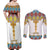 Ethiopian Epiphany Couples Matching Off Shoulder Maxi Dress and Long Sleeve Button Shirt Cross Mix Tilet Pattern