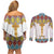 Ethiopian Epiphany Couples Matching Off Shoulder Short Dress and Long Sleeve Button Shirt Cross Mix Tilet Pattern