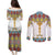 Ethiopian Epiphany Couples Matching Puletasi and Long Sleeve Button Shirt Cross Mix Tilet Pattern