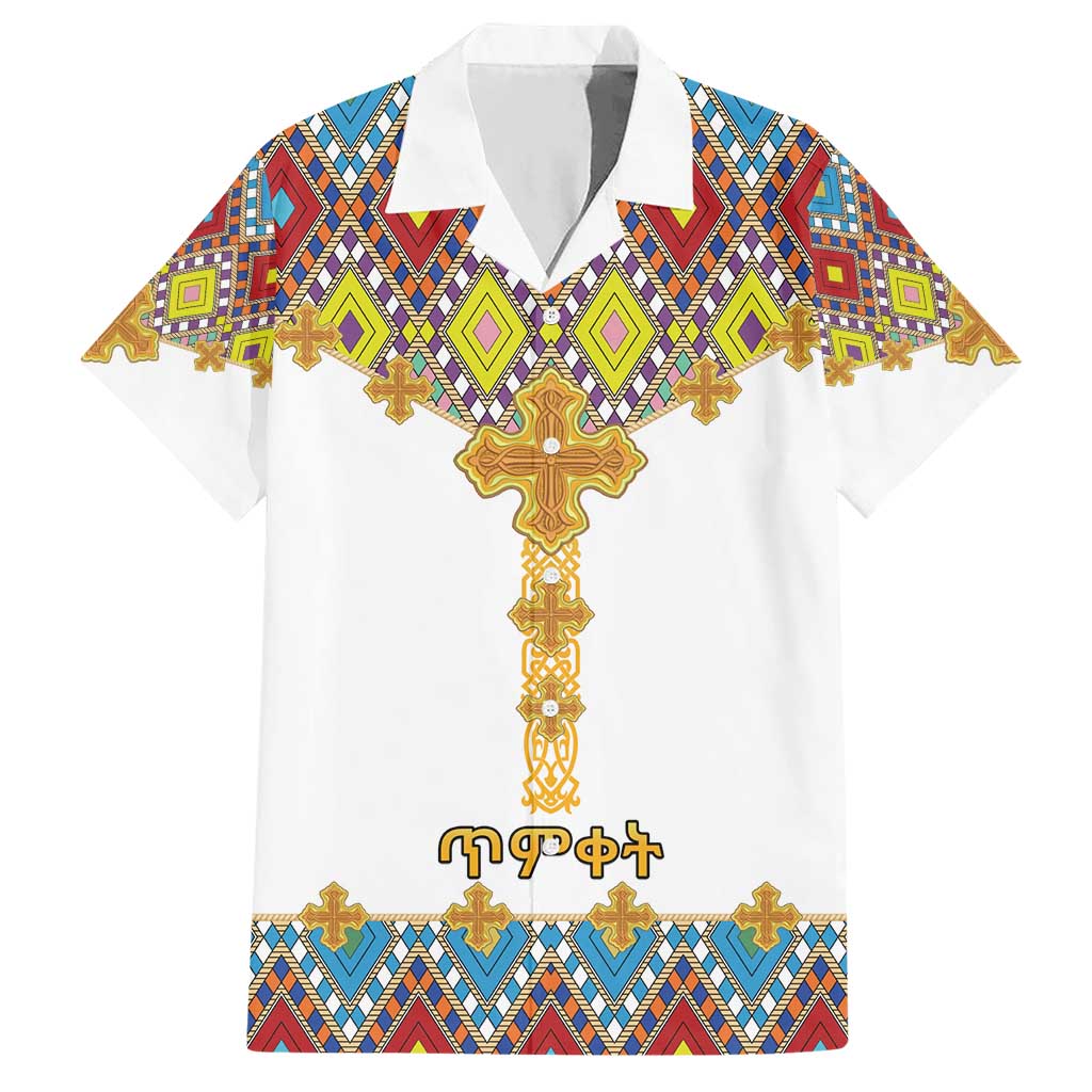 Ethiopian Epiphany Hawaiian Shirt Cross Mix Tilet Pattern