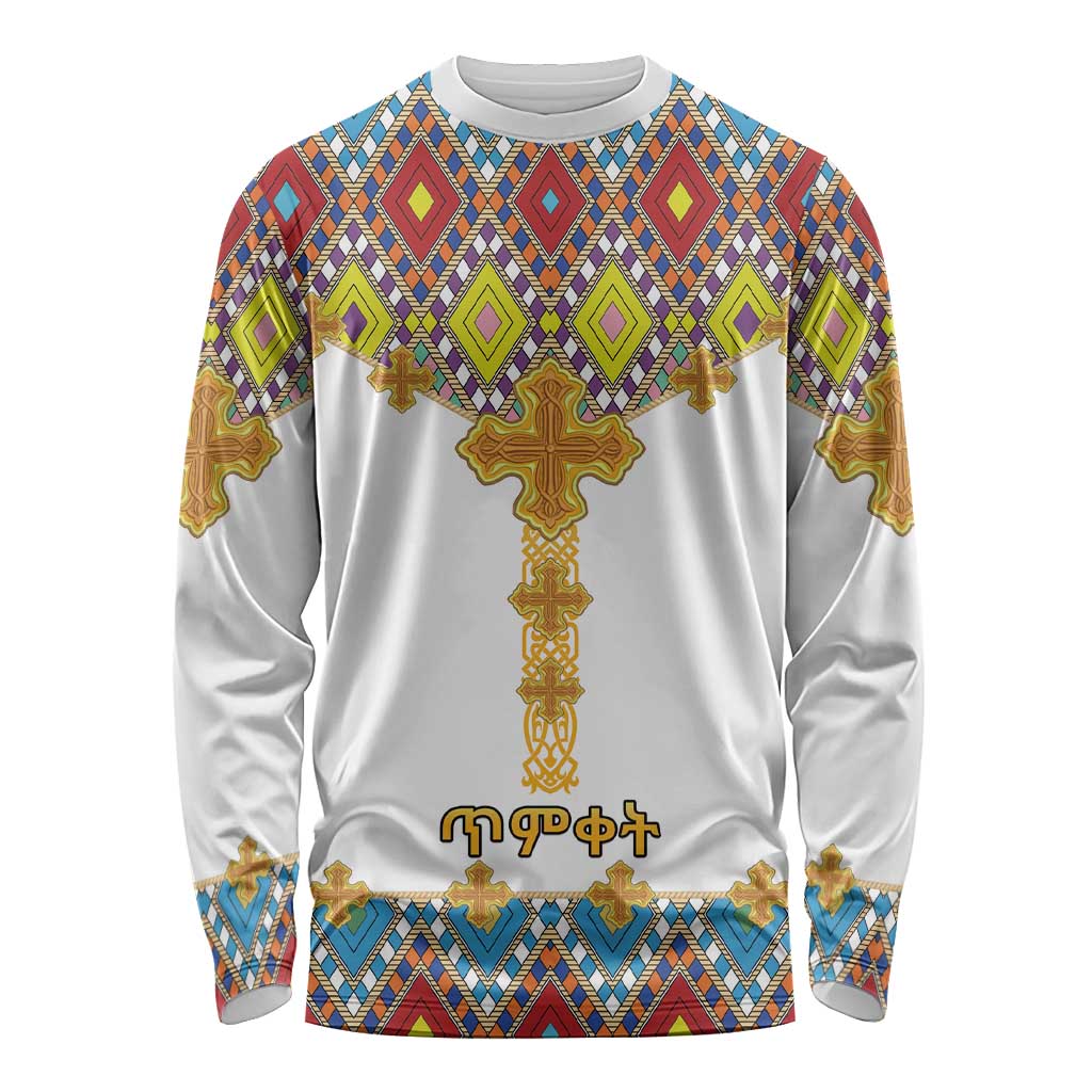 Ethiopian Epiphany Long Sleeve Shirt Cross Mix Tilet Pattern