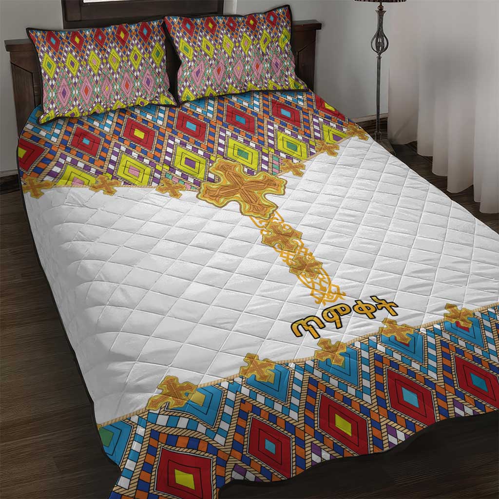 Ethiopian Epiphany Quilt Bed Set Cross Mix Tilet Pattern