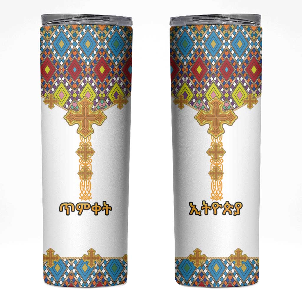 Ethiopian Epiphany Skinny Tumbler Cross Mix Tilet Pattern