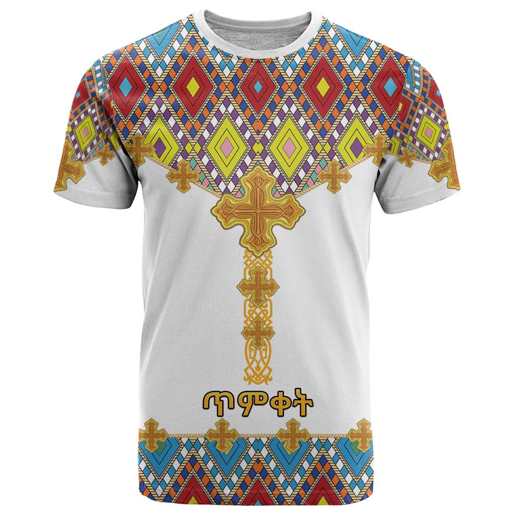 Ethiopian Epiphany T Shirt Cross Mix Tilet Pattern